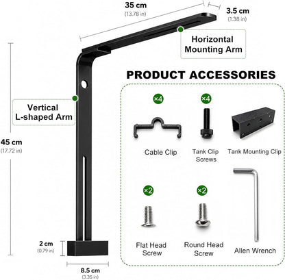 FZONE aquatic lighting support kit displaying the included screws and cable clips.