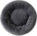 Finenohoory donut pet bed for small dogs and cats plush front view