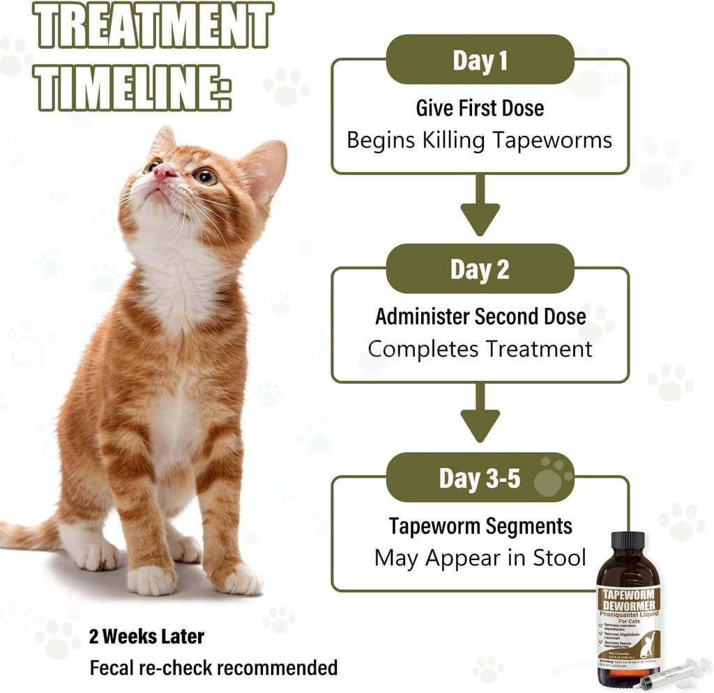 Imported liquid tapeworm treatment for cats mixed in pet food
