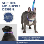 Side profile of Spark Paws training collar on a large dog