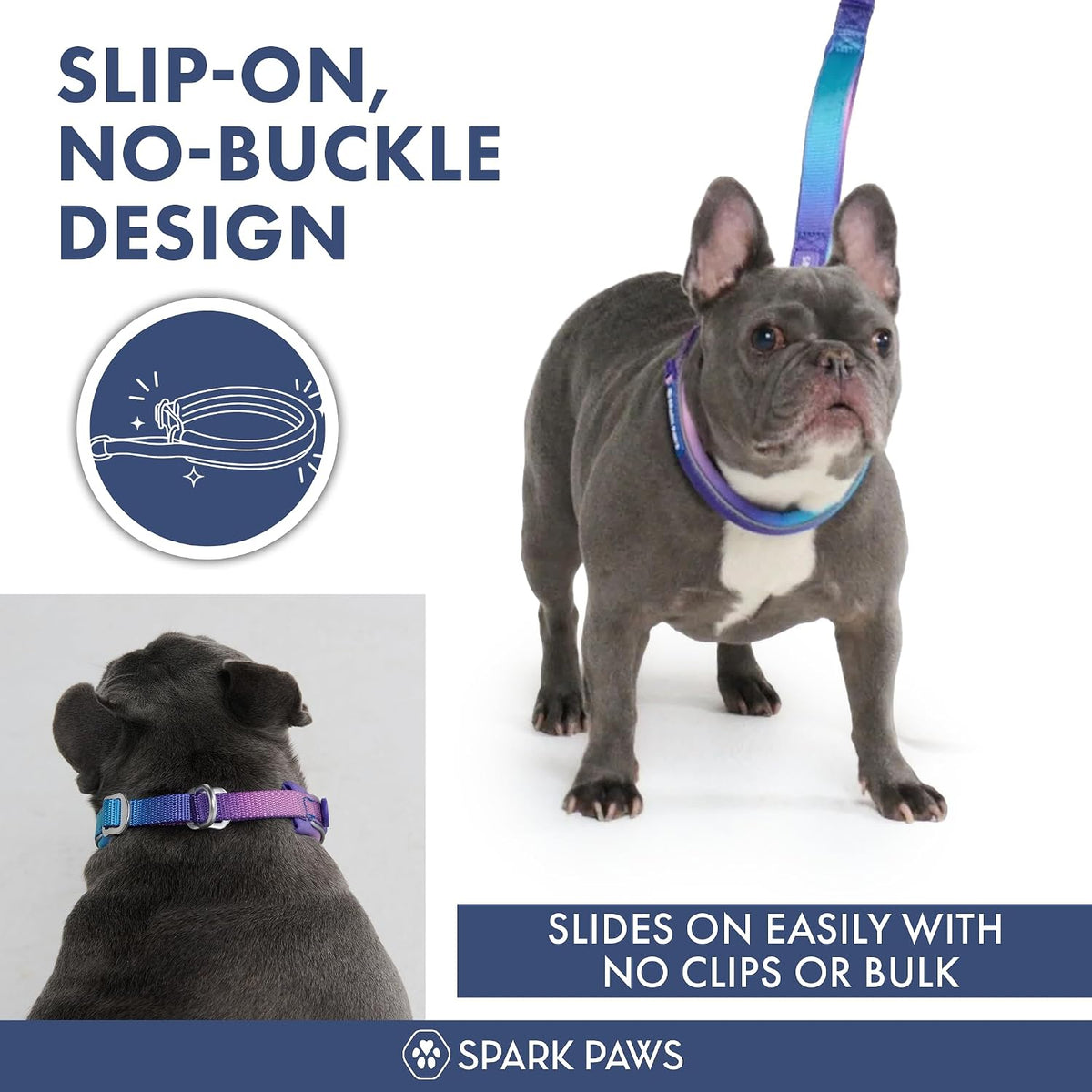 Side profile of Spark Paws training collar on a large dog