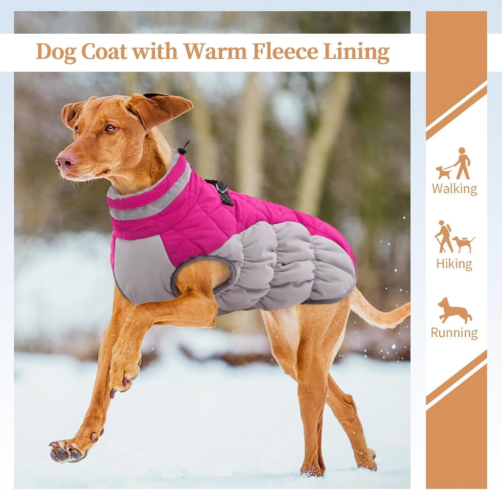 Dog Winter Jacket Cozy Reflective Waterproof Windproof Warm Pet Garment,Comfortable Cold Weather Fleece Apparel Outfits with Zipper Closure for Small Medium Large Dogs Puppy Walking,X-Large - Image 4