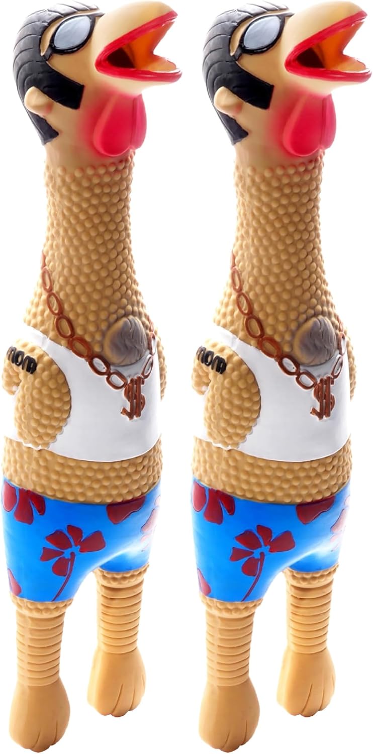 Outward Hound by Charming Pet Squawkers Earl Latex Squeaky Rubber Chicken Dog Toy, Funny Interactive Holiday Toy for Dogs, Large Size - Image 10