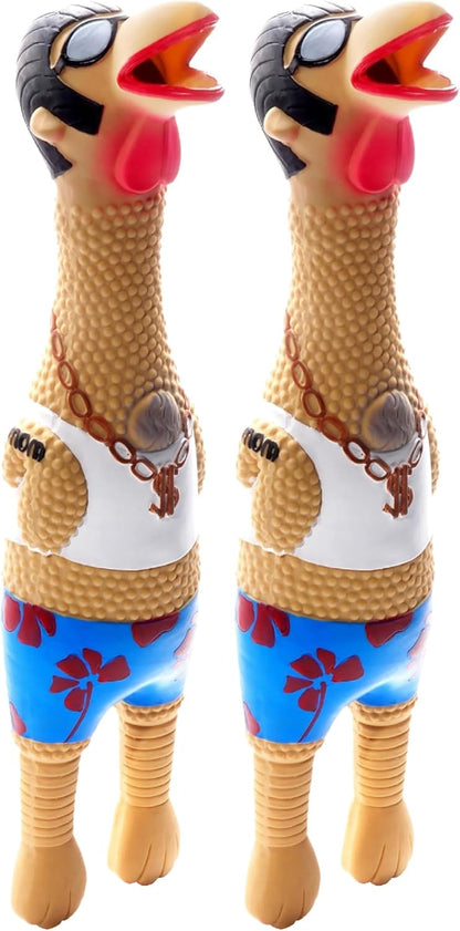 Outward Hound by Charming Pet Squawkers Earl Latex Squeaky Rubber Chicken Dog Toy, Funny Interactive Holiday Toy for Dogs, Large Size - Image 10