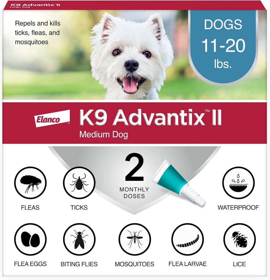K9 Advantix II Medium Dog flea tick mosquito treatment front packaging view