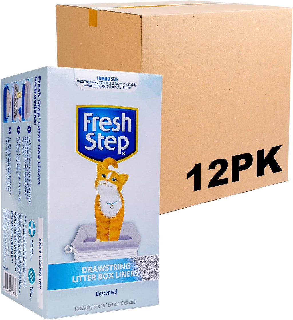 Fresh Step Drawstring Cat Litter Box Liners, Scented Heavy Duty Kitty Litter Bags for Large Oval or Rectangle Pans, Helps Contain Odor and Mess, Easy Lift Out Cleanup, 30 x 17 in, 7 Count - Image 13