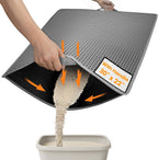 Cat Litter Trapping Mat, 24"x18" Universal Fit Litter Box Floor Mat, Hexagon Grids & Anti-Leak Base, Machine Washable, Non-Slip Kitty Mat for Most Homes, Gray - Image 10