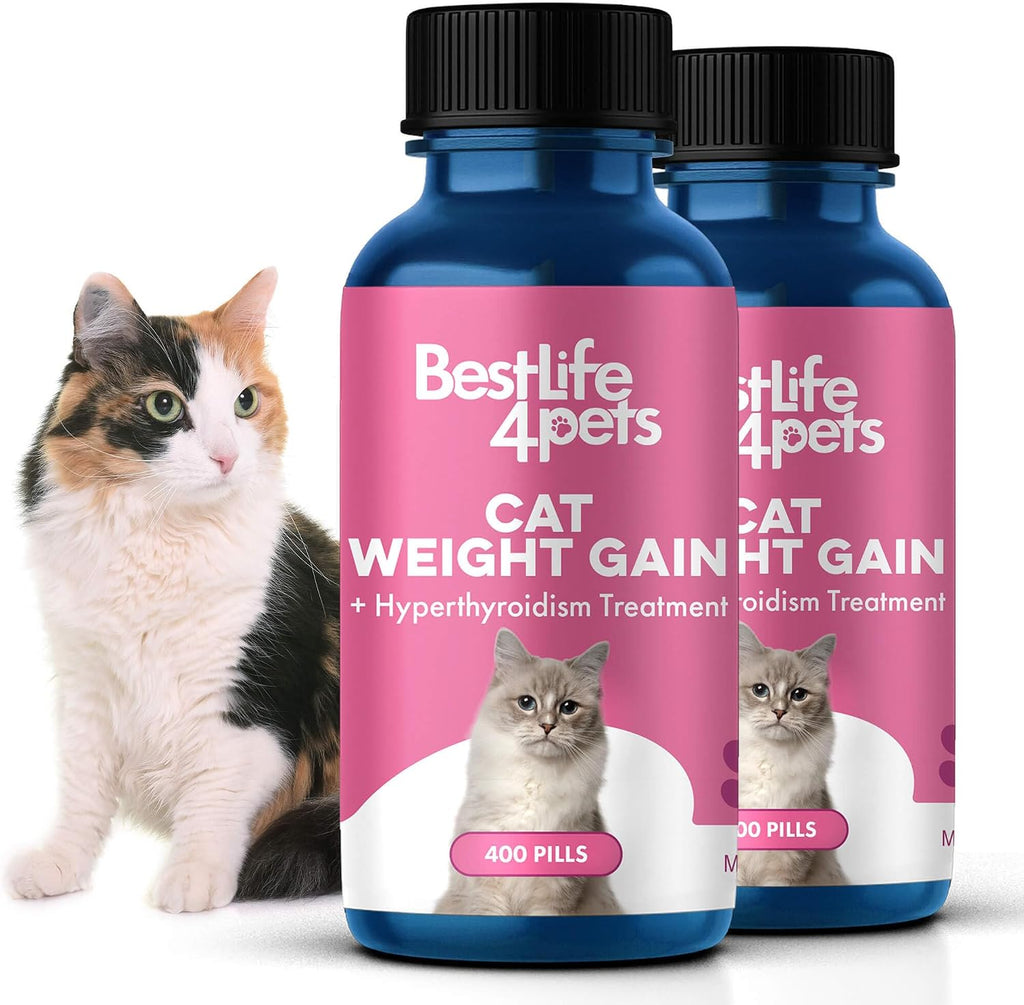 Cat Weight Gainer & Thyroid Support - Natural Appetite Stimulant for Cats, Underweight Kittens or Senior Cats Showing Restlessness and Poor Coat - 400 Odorless Pills Help Improve Daily Eating - Image 10