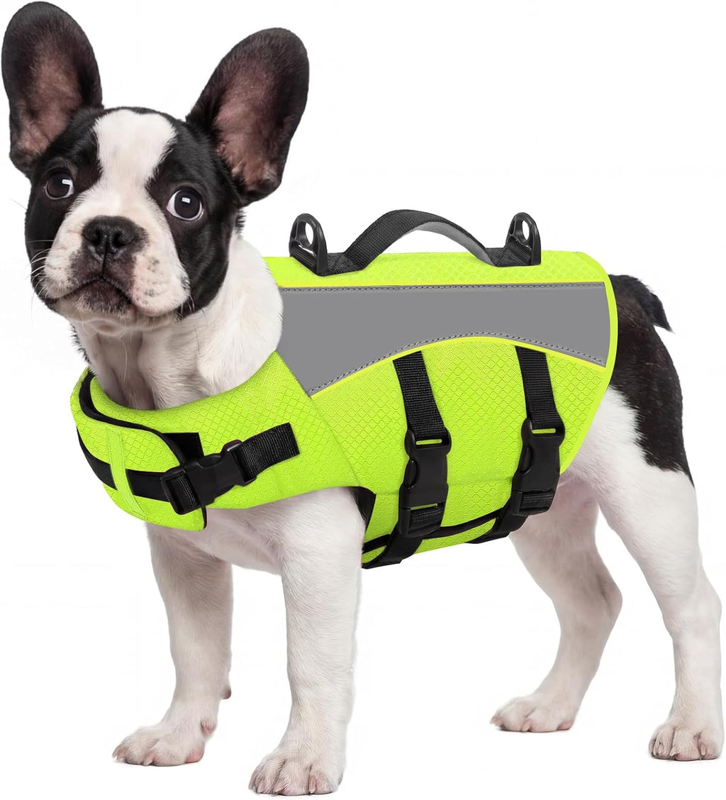 Queenmore Small Dog Life Vest for Swimming with Superior Buoyancy and Rescue Handle, Reflective High Flotation Dog Life Jacket for Spring Summer Pool, Puppy Preserver for Boating, Blue, S - Image 13