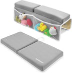 HealthSmart baby bath kneeler and elbow rest pad set front view showcasing the gray padded design