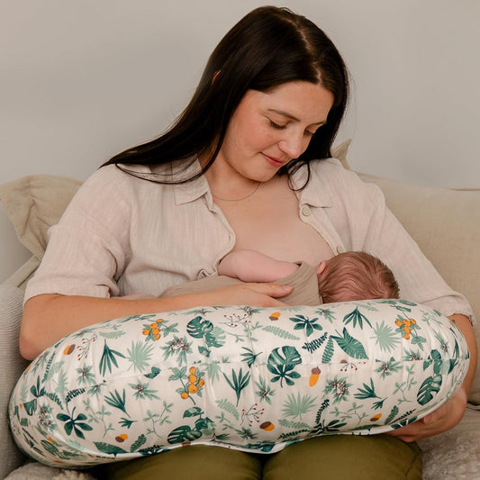 Haakaa nursing pillow in Verdant Garden print front view