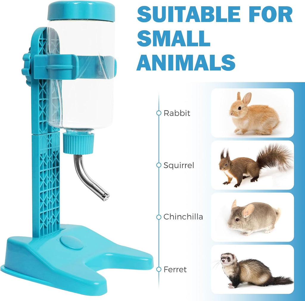 VANNON Pet Standing Water Dispenser Top Fill Dog Water Bottle Dispenser with Stand Leakproof Pet Slow Water Bottle for Small Animals, 13oz, BPA Free, Adjustable Height, Blue - Image 7