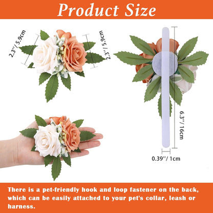 Pawlarispets elegant rose charm removable pet floral accessory back view with fastener