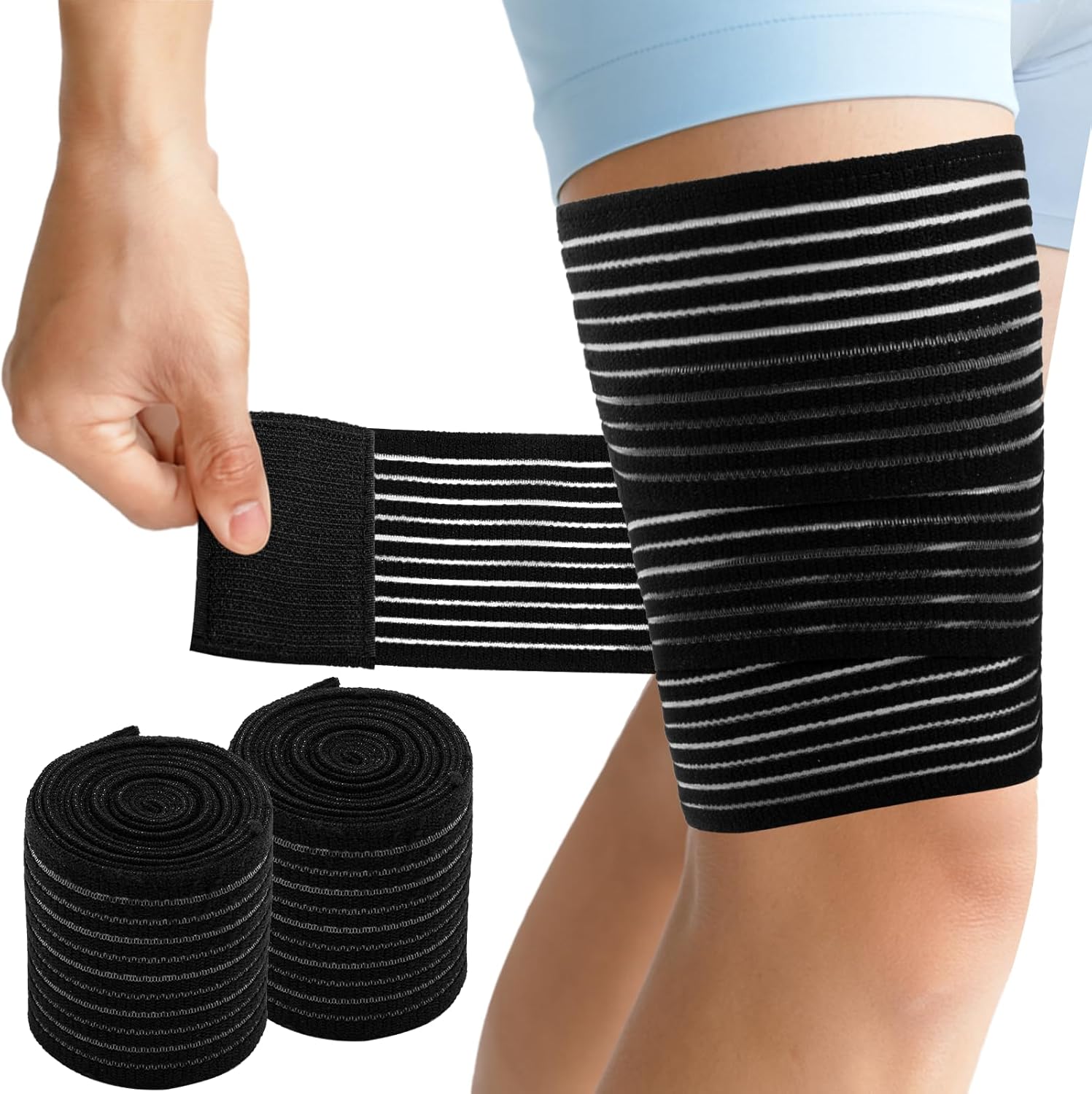 FDFuZhao Thigh Hamstring Compression Sleeve front view for leg support