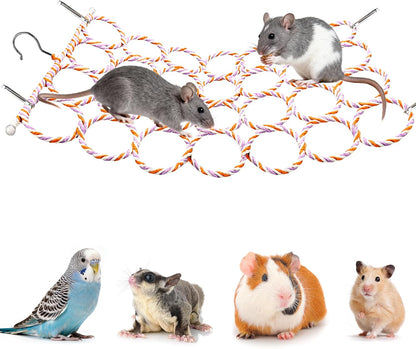Jevnd rat climbing rope net front view for pet cages