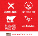 Soft texture bite sized free range beef treats for small and large dogs