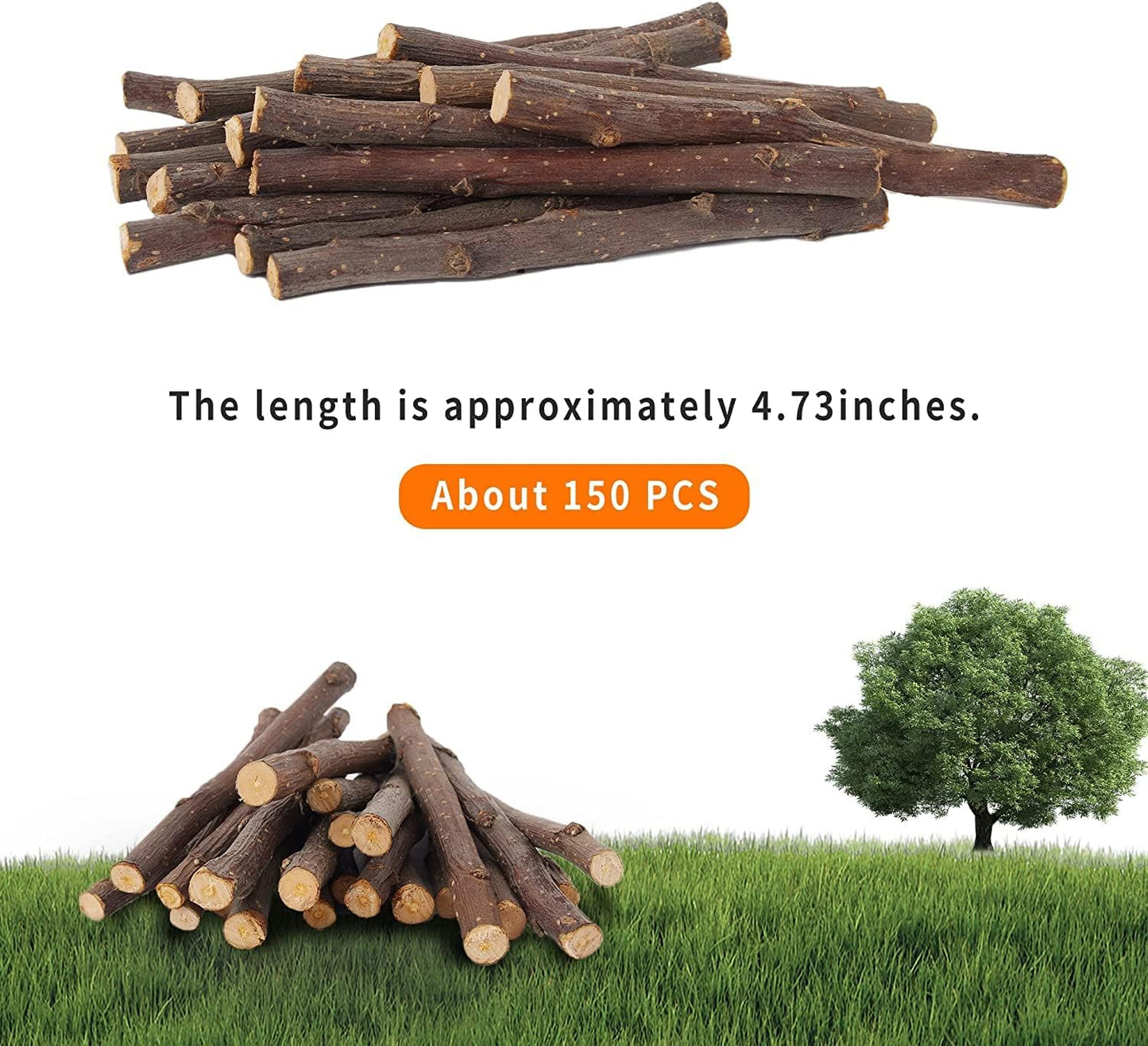 Premium imported small animal dental care chew sticks on a neutral background