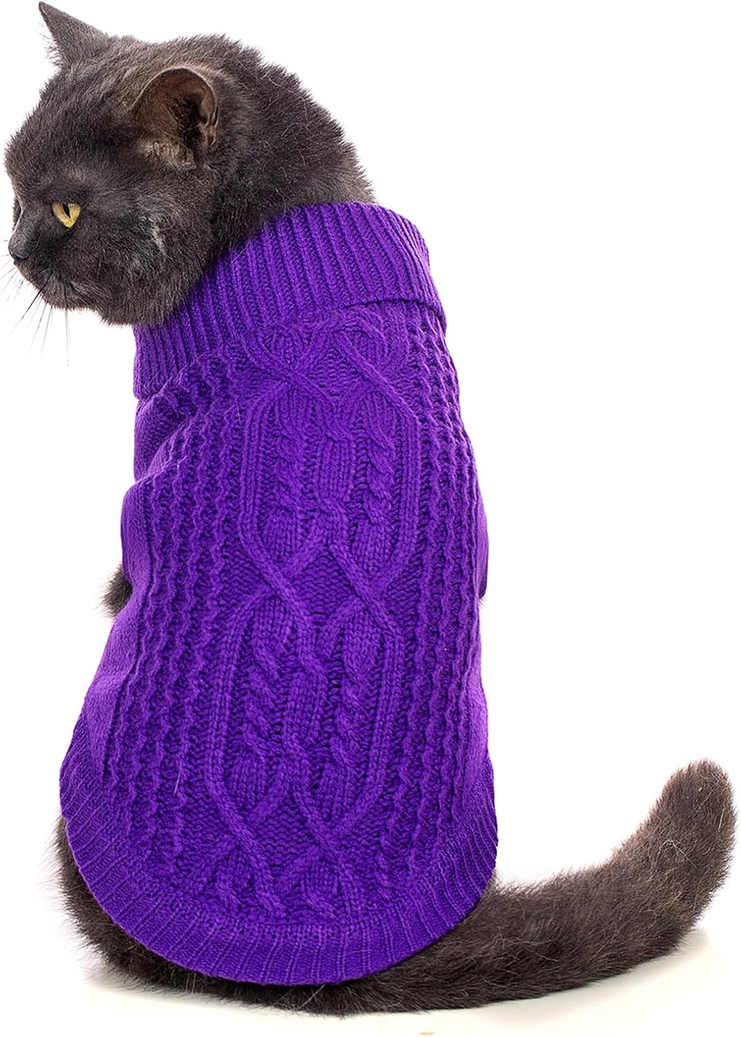 Stretchy Cat Sweater - 17 Colors & 6 Sizes | Snug Winter-Ready Knit for Boy/Girl Cats & Kittens(Maple Leaf Red, Small) - Image 9