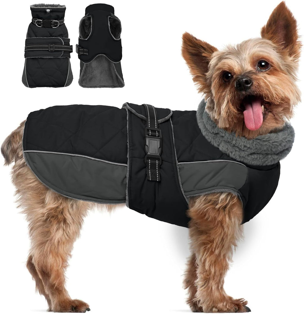 QBLEEV Warm Dog Jacket - Reflective, Adjustable Winter Coat with Turtleneck for Cold Weather, Waterproof Fleece Snowsuit for Small, Medium, Large Dogs - Image 14