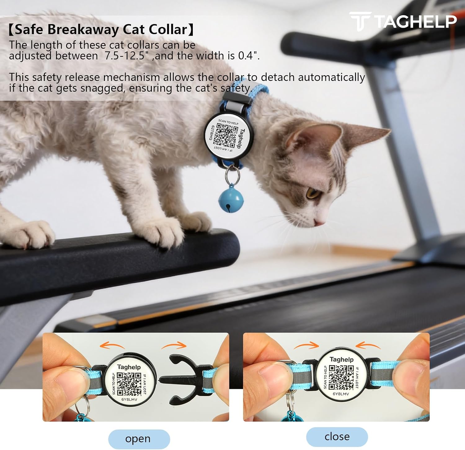 2 Pack Solid & Safe Safety Kitten Collars with Smart QR Code ID Tag for Girl Boy for Cats, Pet Collar, Breakaway Cat Collar,Silent, Lightweight,Durable QR Code Pet ID Tags (Blue) - Image 9