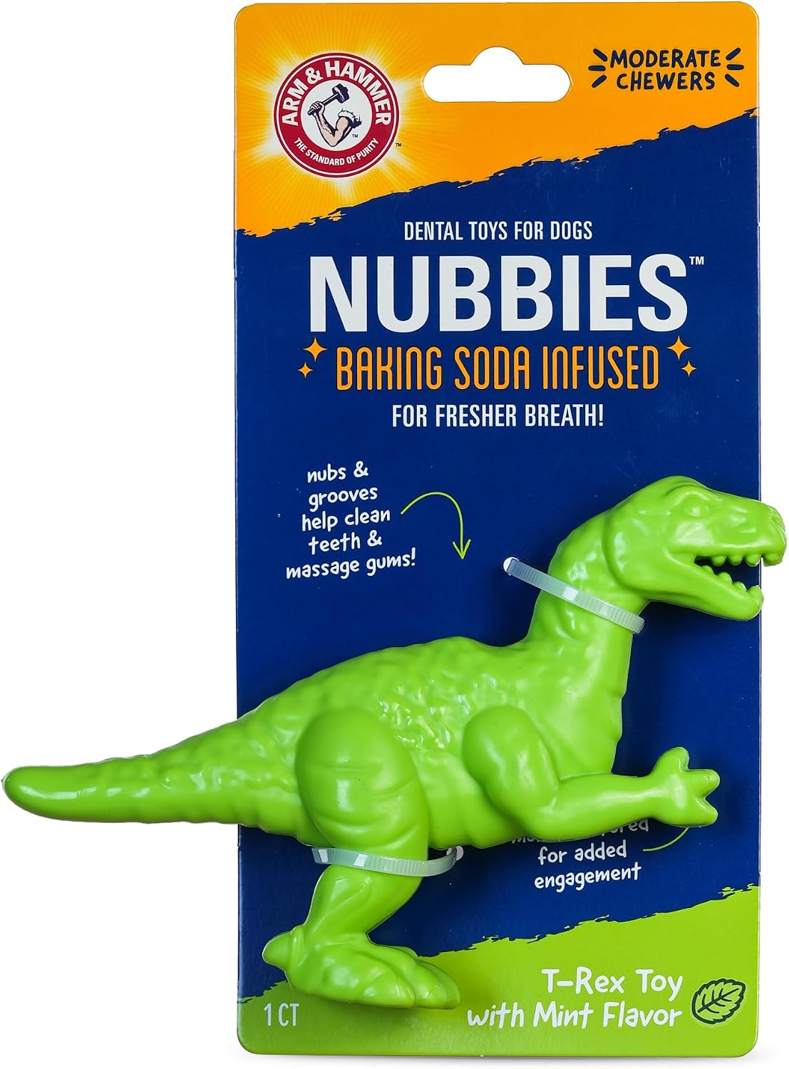 Arm and Hammer Nubbies T-Bone Dental Dog Chew Toy with Peanut Butter Flavor, TPR Nubs Clean Teeth and Gums, Durable Nylon Chew for Aggressive Chewers, Helps Reduce Plaque and Tartar - Image 14