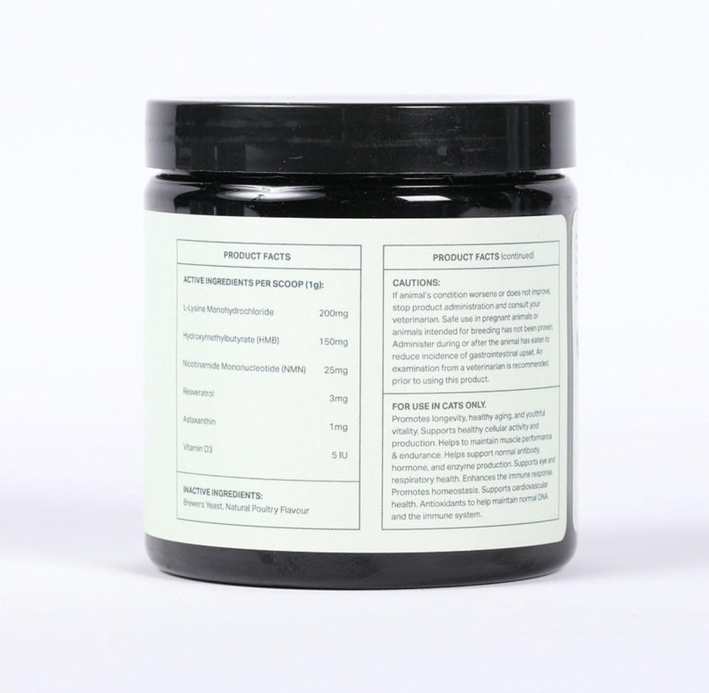 Petlio Longevity+ powder container for immune support