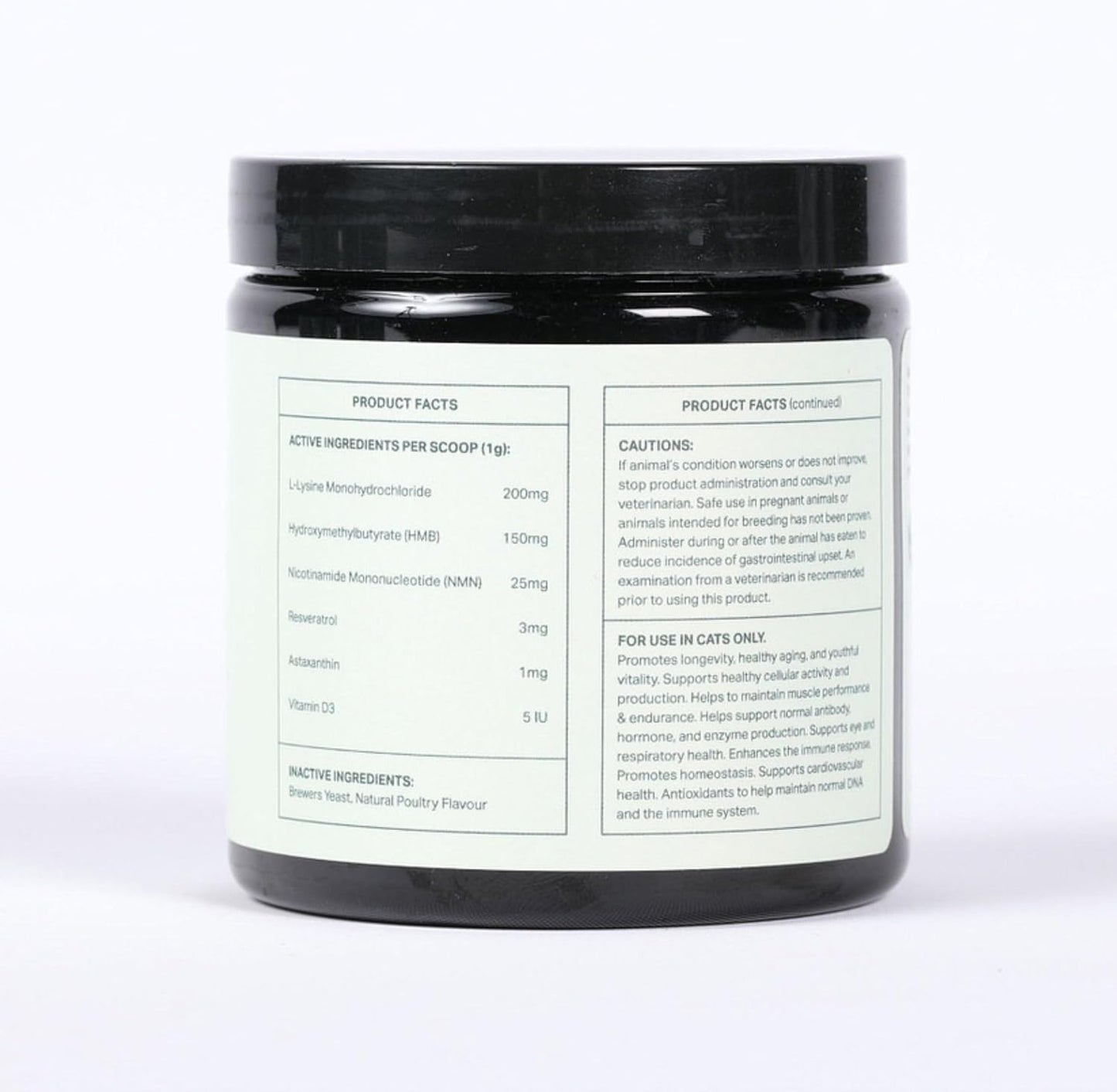 Petlio Longevity+ powder container for immune support