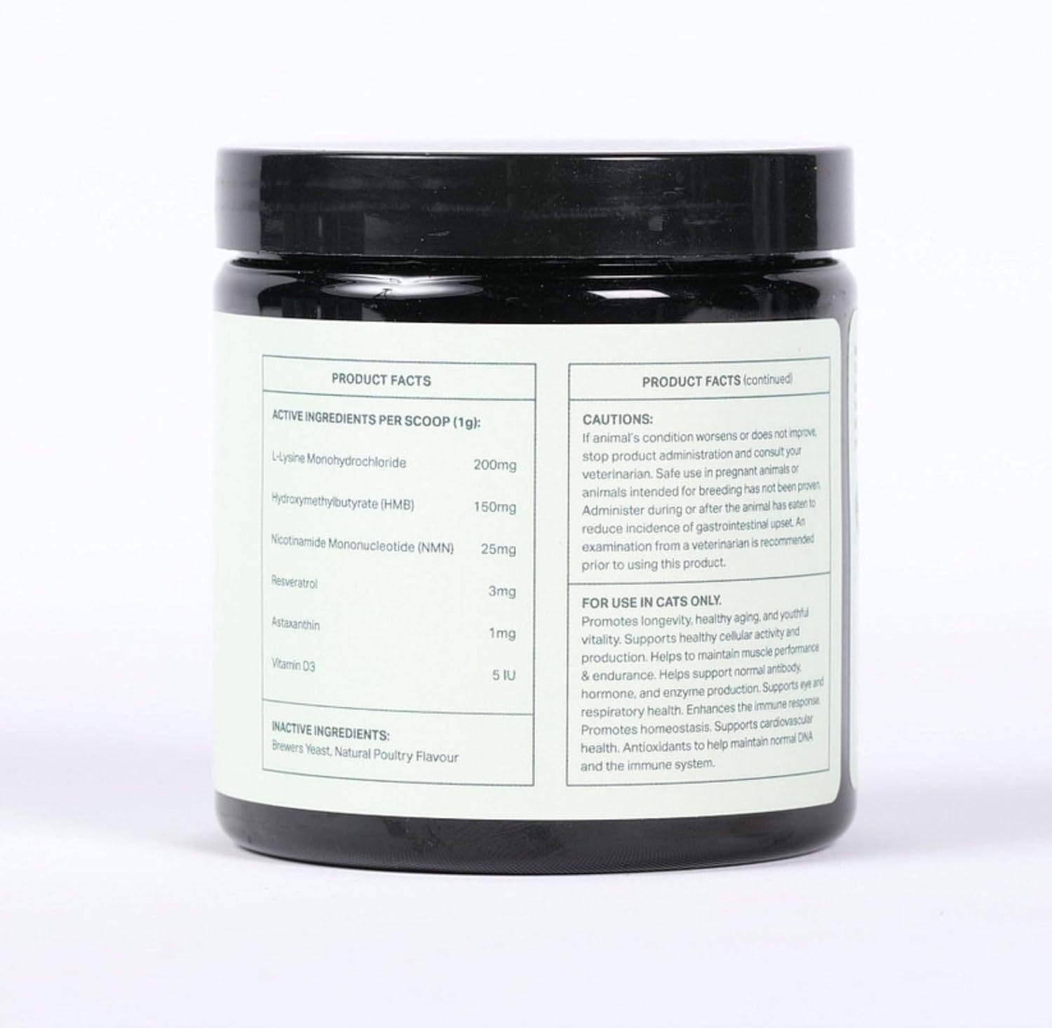 Petlio Longevity+ powder container for immune support