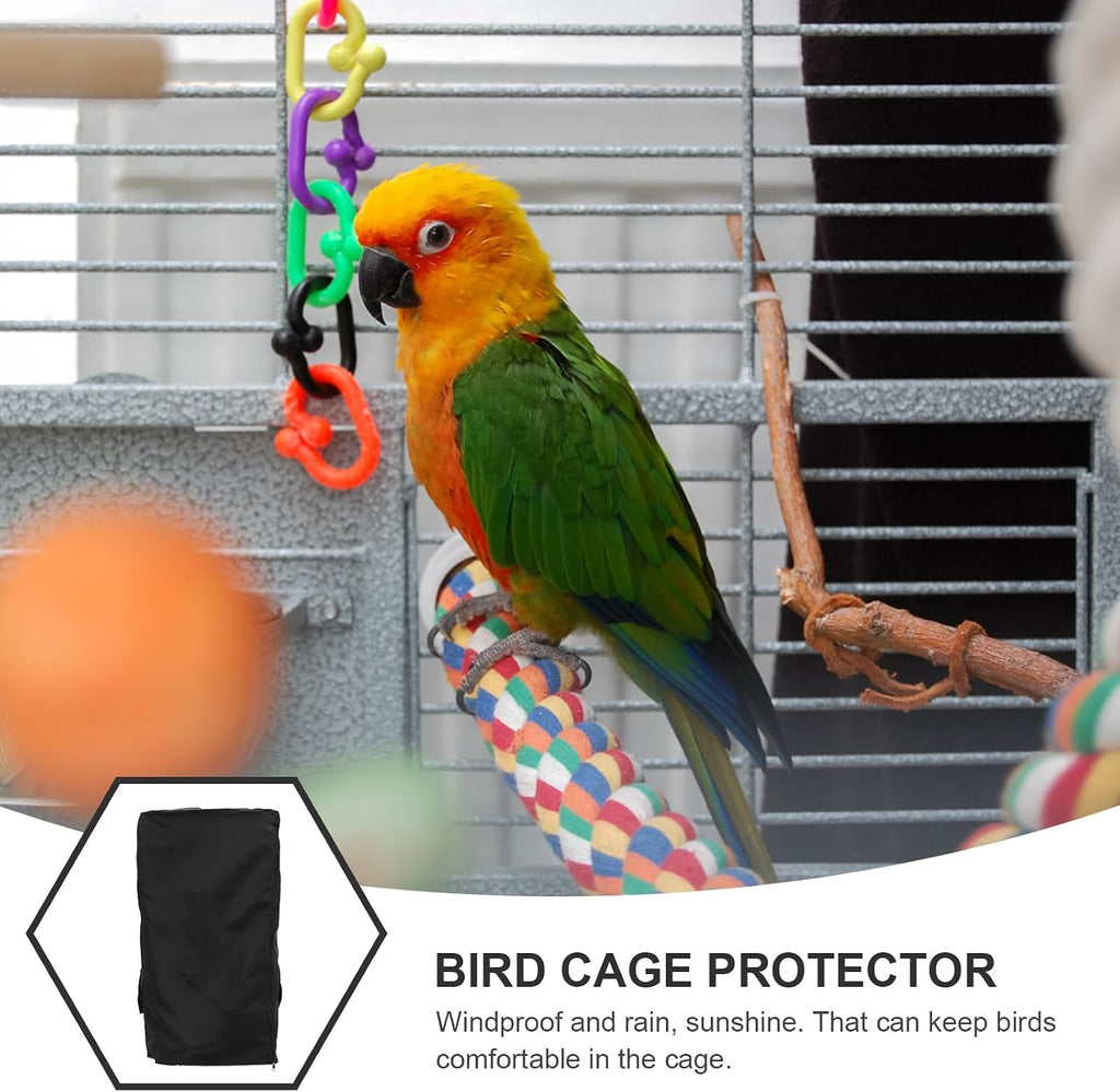 Pet bird sleeping inside cage with night cover applied