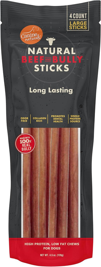 Durable non rawhide safe bully sticks for heavy chewing dogs.