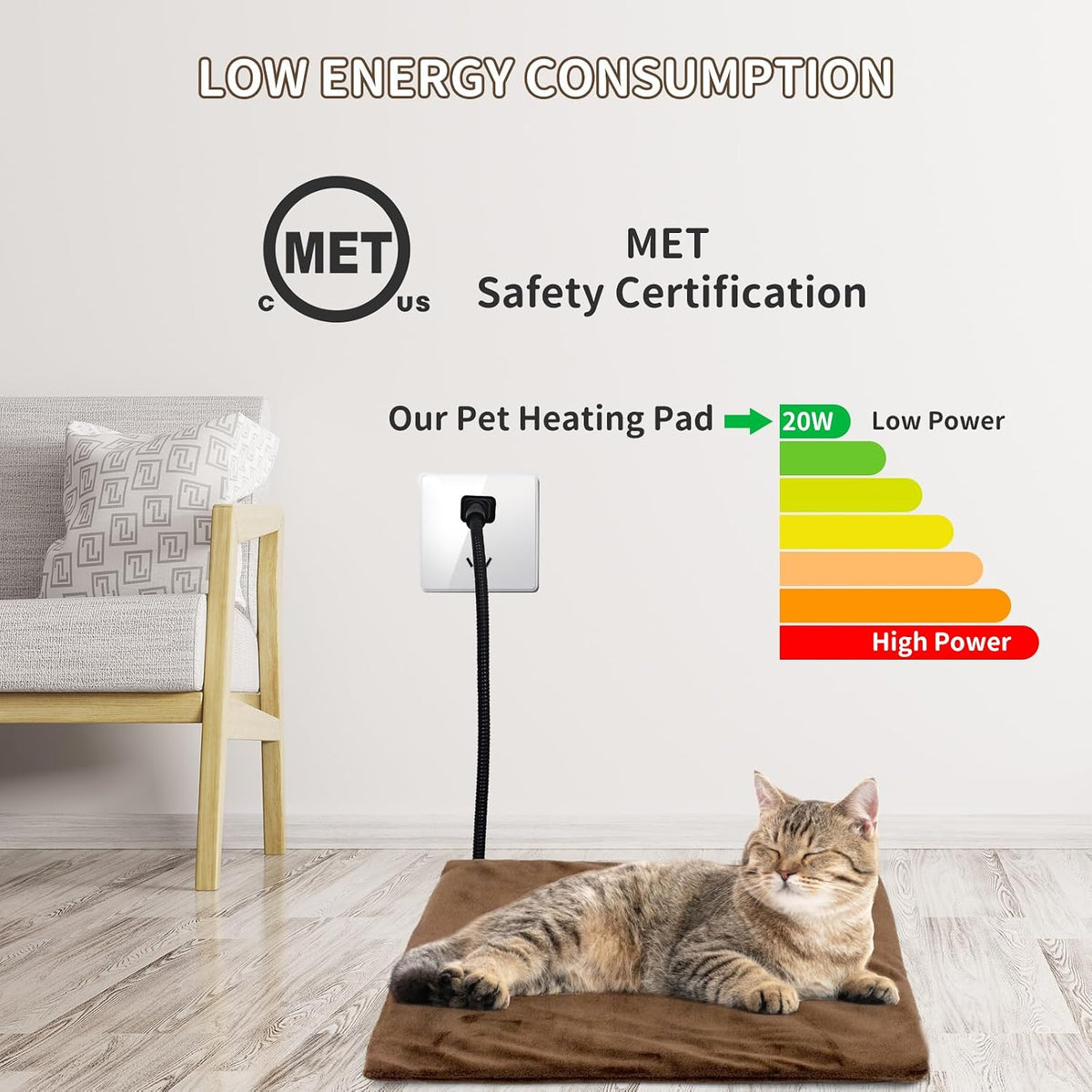 Namotek waterproof indoor electric dog pad with removable washable cover