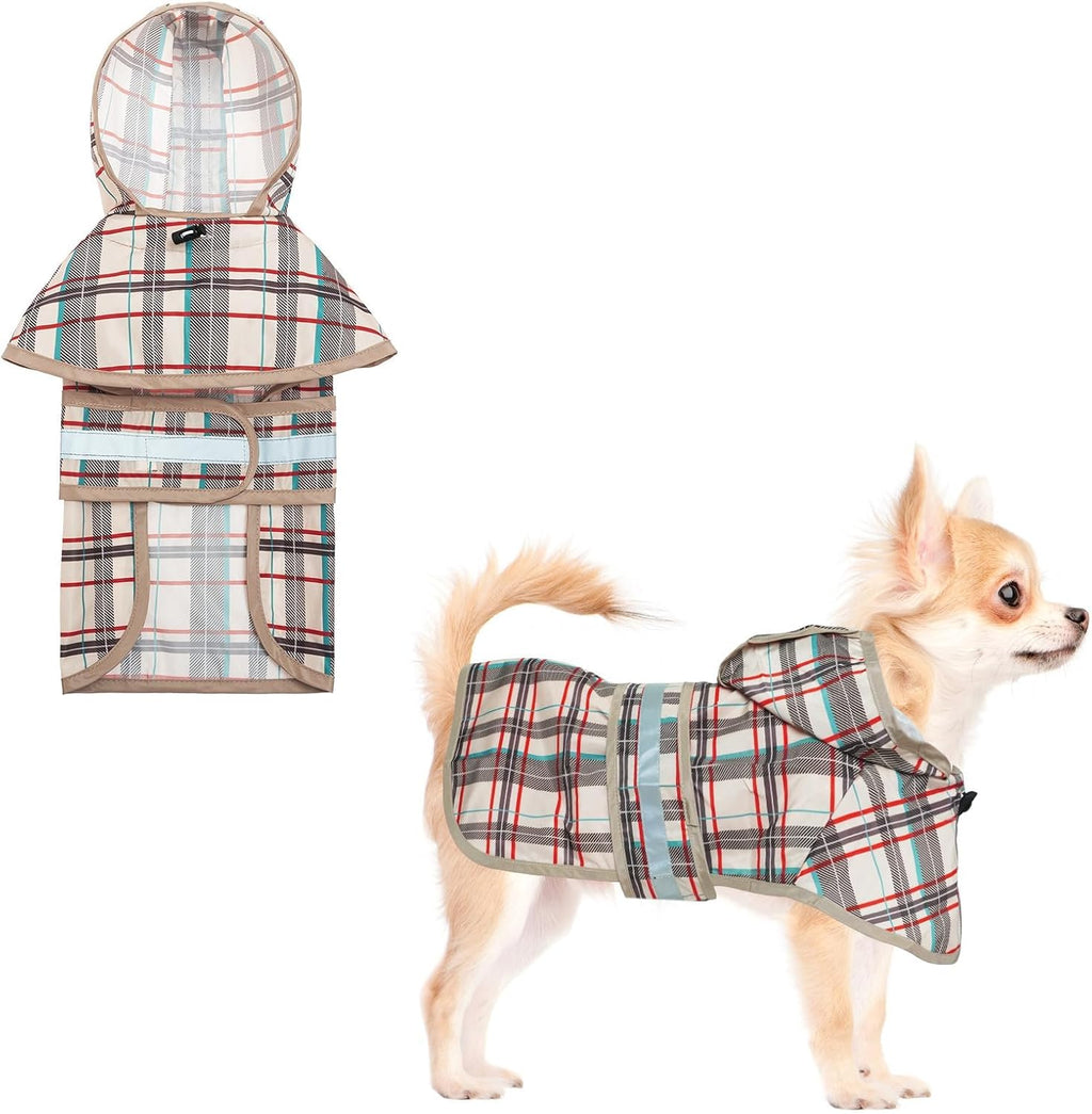 KOOLTAIL dog raincoat hooded slicker poncho front view for small dogs