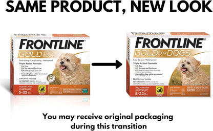 Frontline Gold monthly topical flea solution ingredient details on packaging back