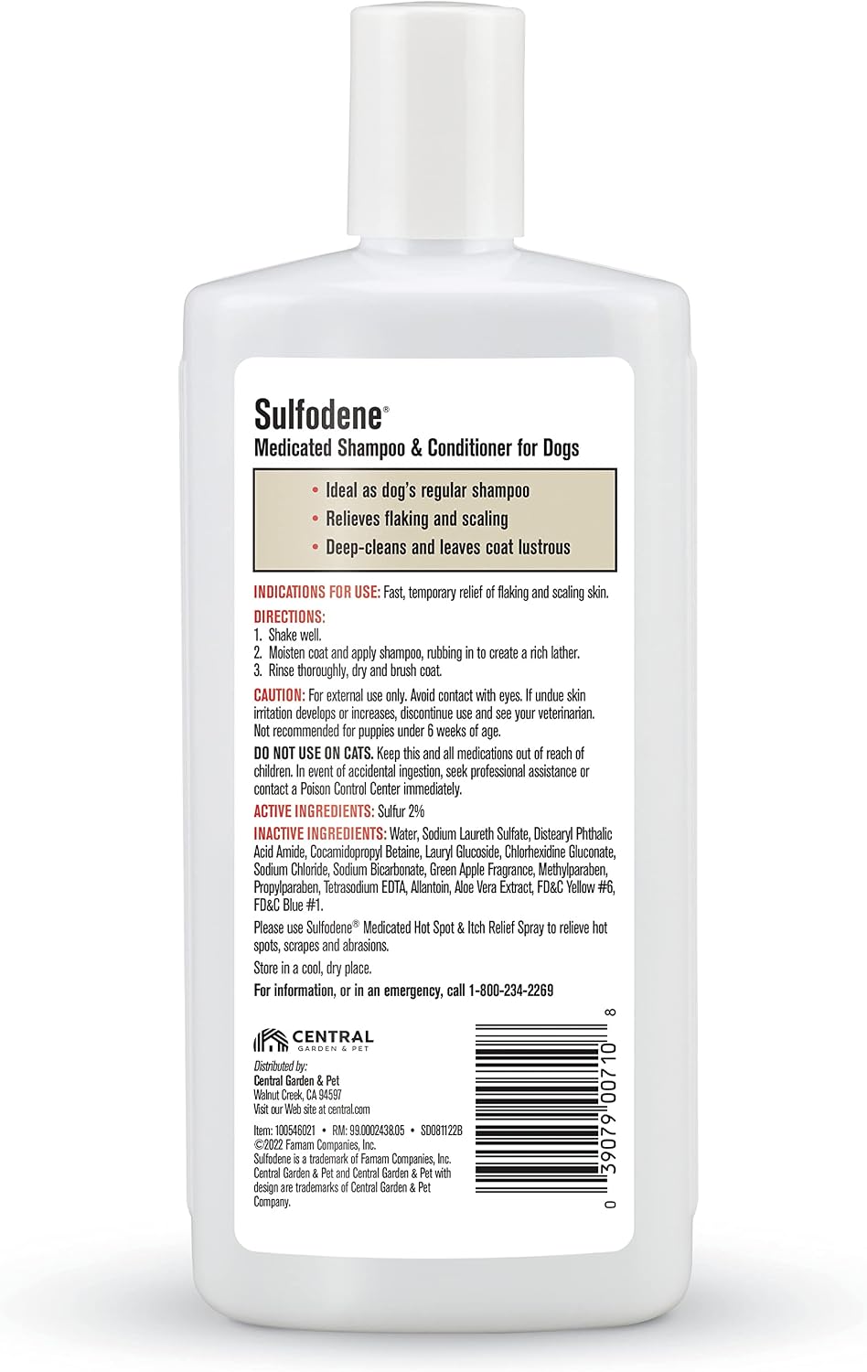 Sulfodene 12 fluid ounce bottle for canine skin care