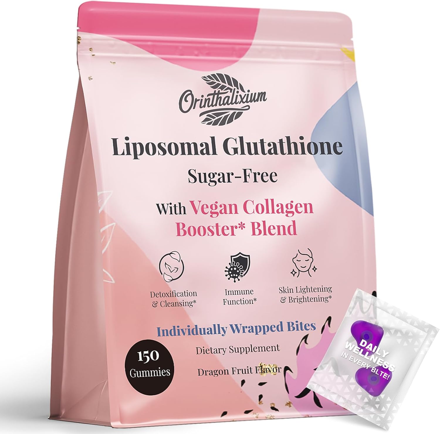 Orinthalixium Liposomal Glutathione Gummies 1000mg front view bottle packaging