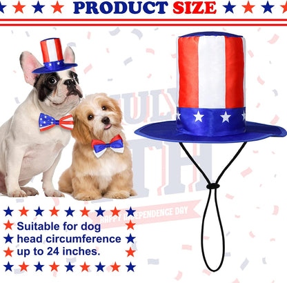 Patriotic dog bow tie collar close up