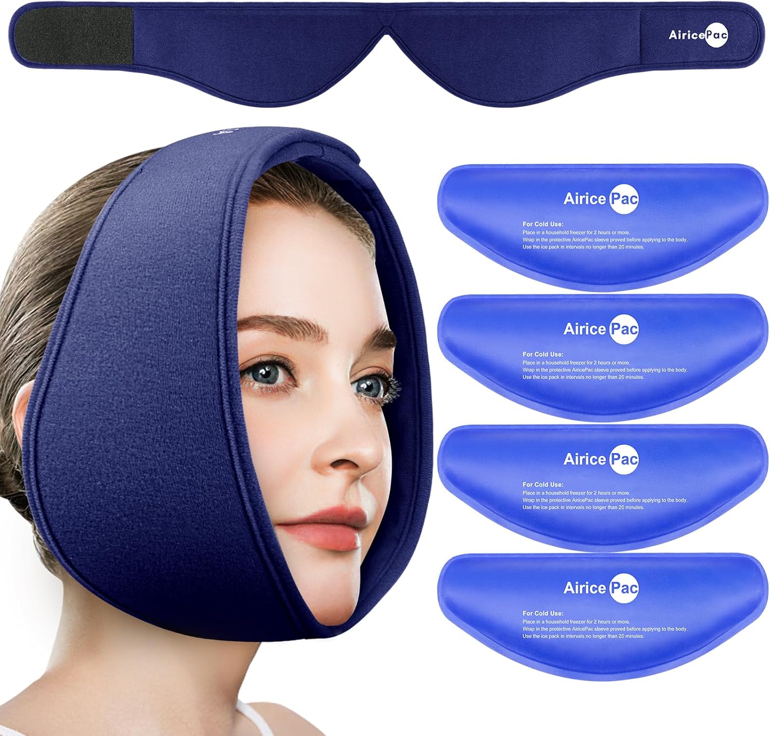 AiricePac wisdom teeth ice pack head wrap front view