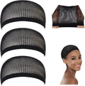 Dreamlover crochet wig caps 3 pack black mesh front view