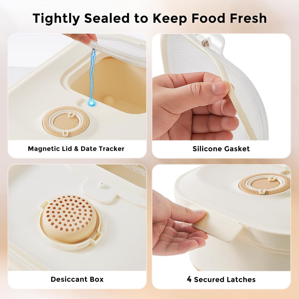 Zomisia airtight container with transparent magnetic lid open