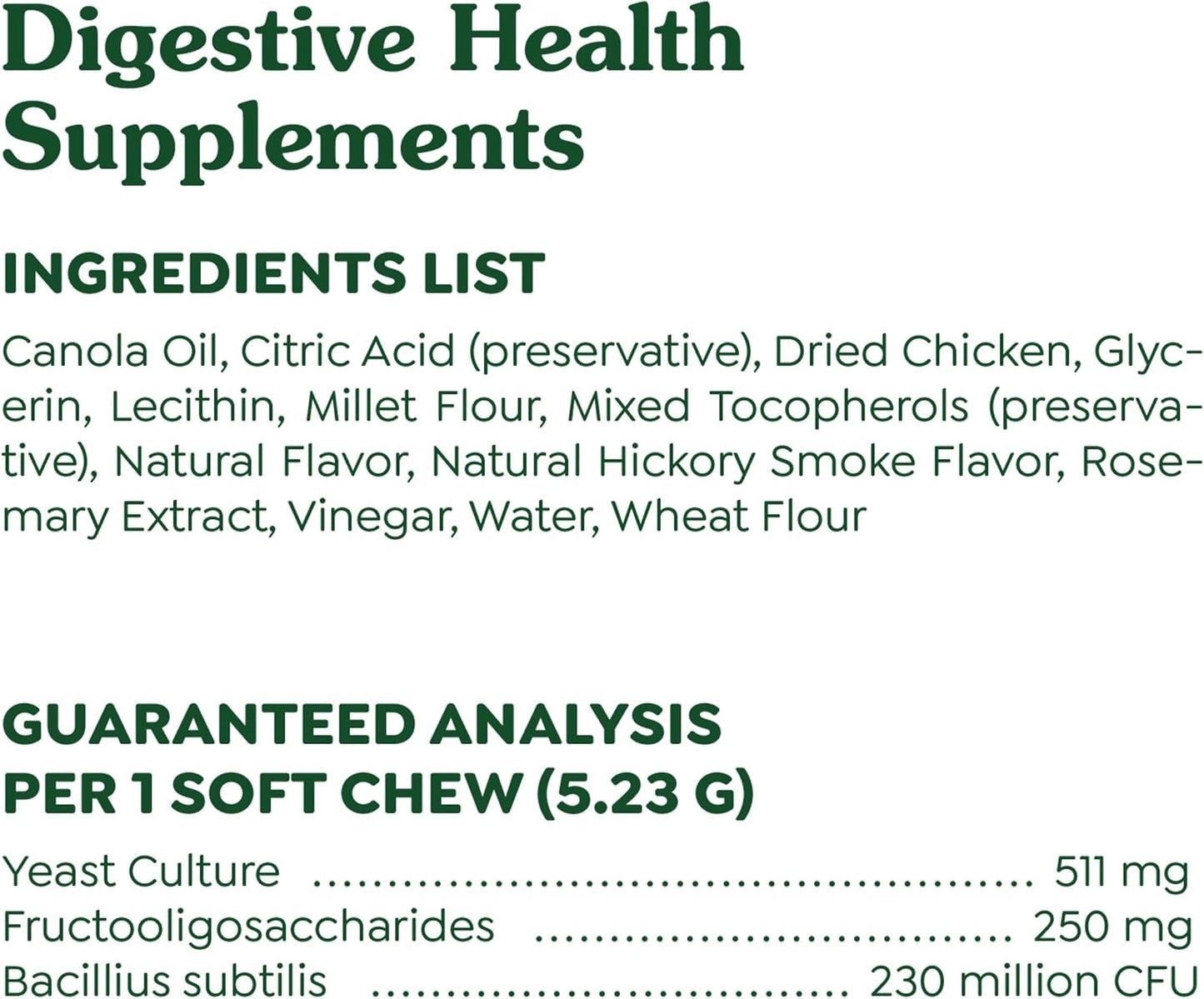 Greenies dog prebiotic probiotic and postbiotic formula for maintaining optimal stool quality.