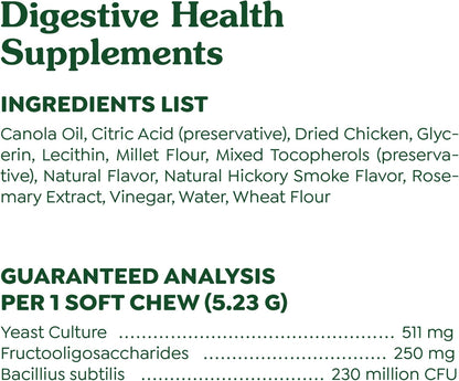 Greenies dog prebiotic probiotic and postbiotic formula for maintaining optimal stool quality.
