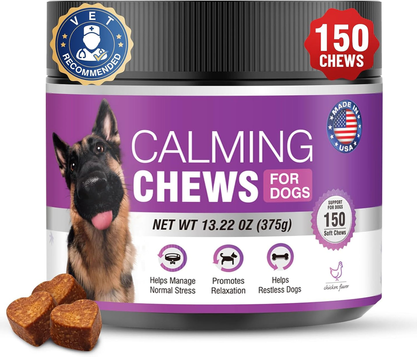 Calming Chews for Dogs 200pc Dog Calming Treat and Bites with Melatonin - Anxiety and Stress Relief Treats for Dogs Puppy Sleep Aid Calm Dog with Noise,Thunder, Barking, Separation,Chewing - Image 13
