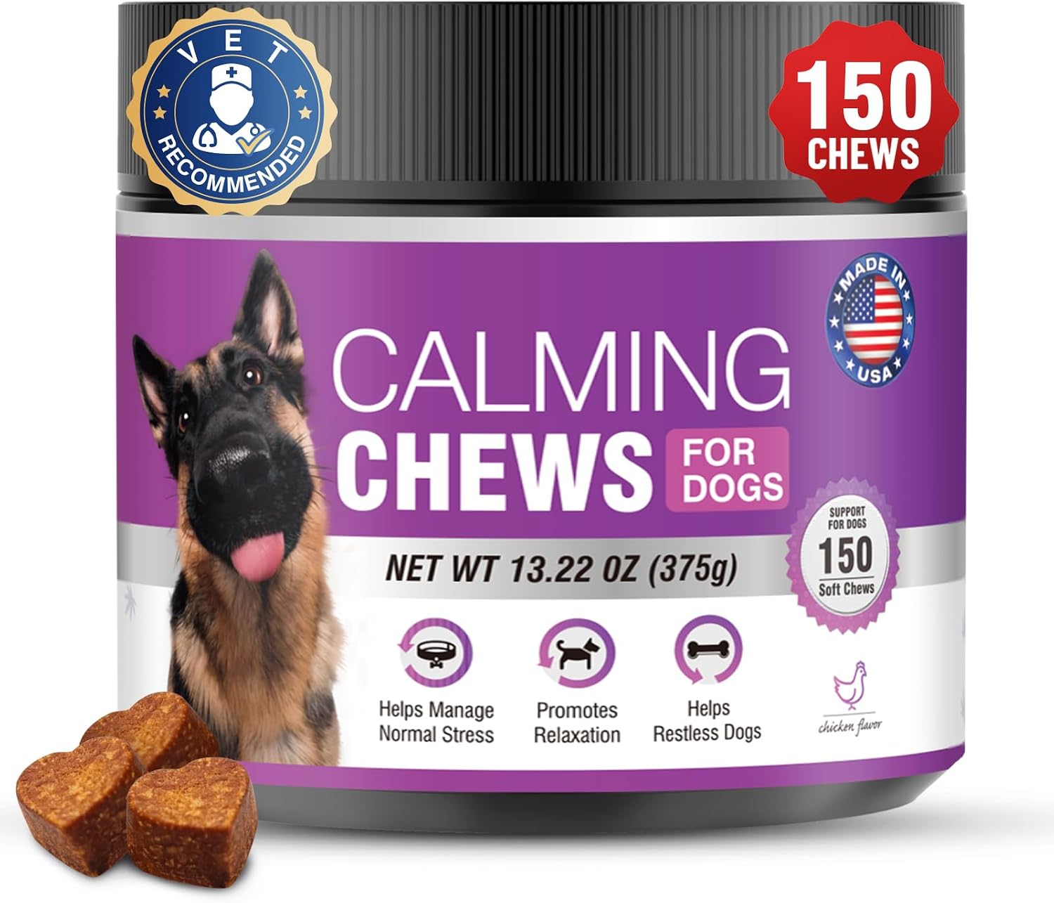 Calming Chews for Dogs 200pc Dog Calming Treat and Bites with Melatonin - Anxiety and Stress Relief Treats for Dogs Puppy Sleep Aid Calm Dog with Noise,Thunder, Barking, Separation,Chewing - Image 13