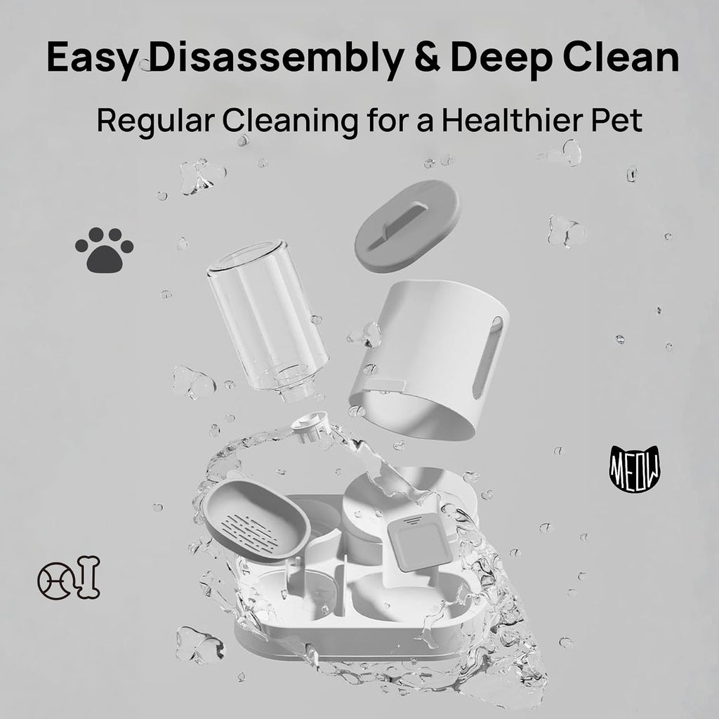 Nastella gravity food bowl station detached components view easy to clean pet supply