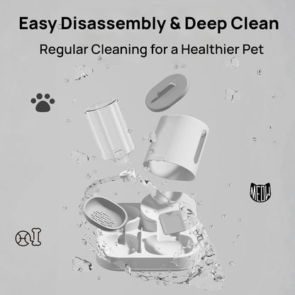 Nastella gravity food bowl station detached components view easy to clean pet supply
