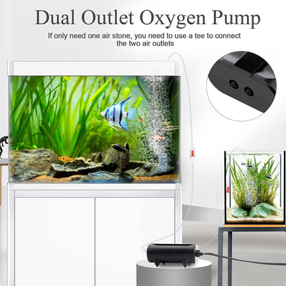 Aqqa dual outlet oxygen pump with included air stones