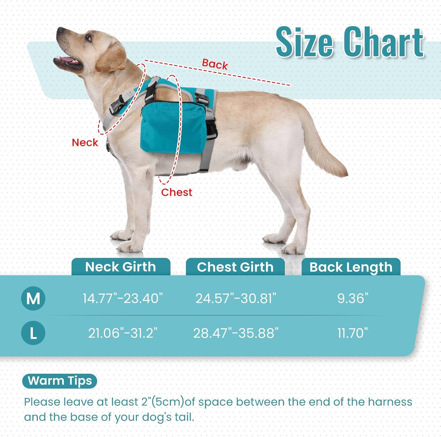 Dora Bridal large dog backpack displaying the heavy duty metal leash attachment d ring