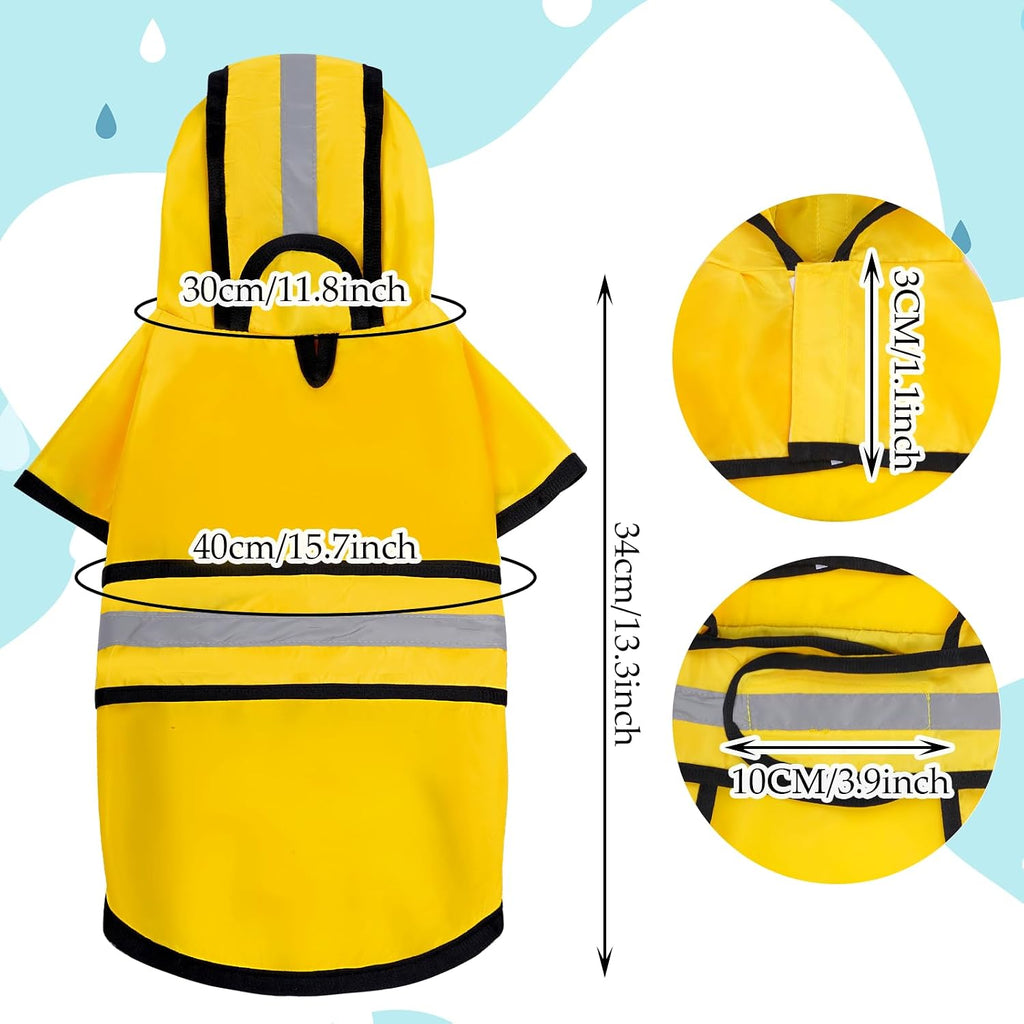 Choyaxo pet rain jacket showing the adjustable hood and secure neck closure.