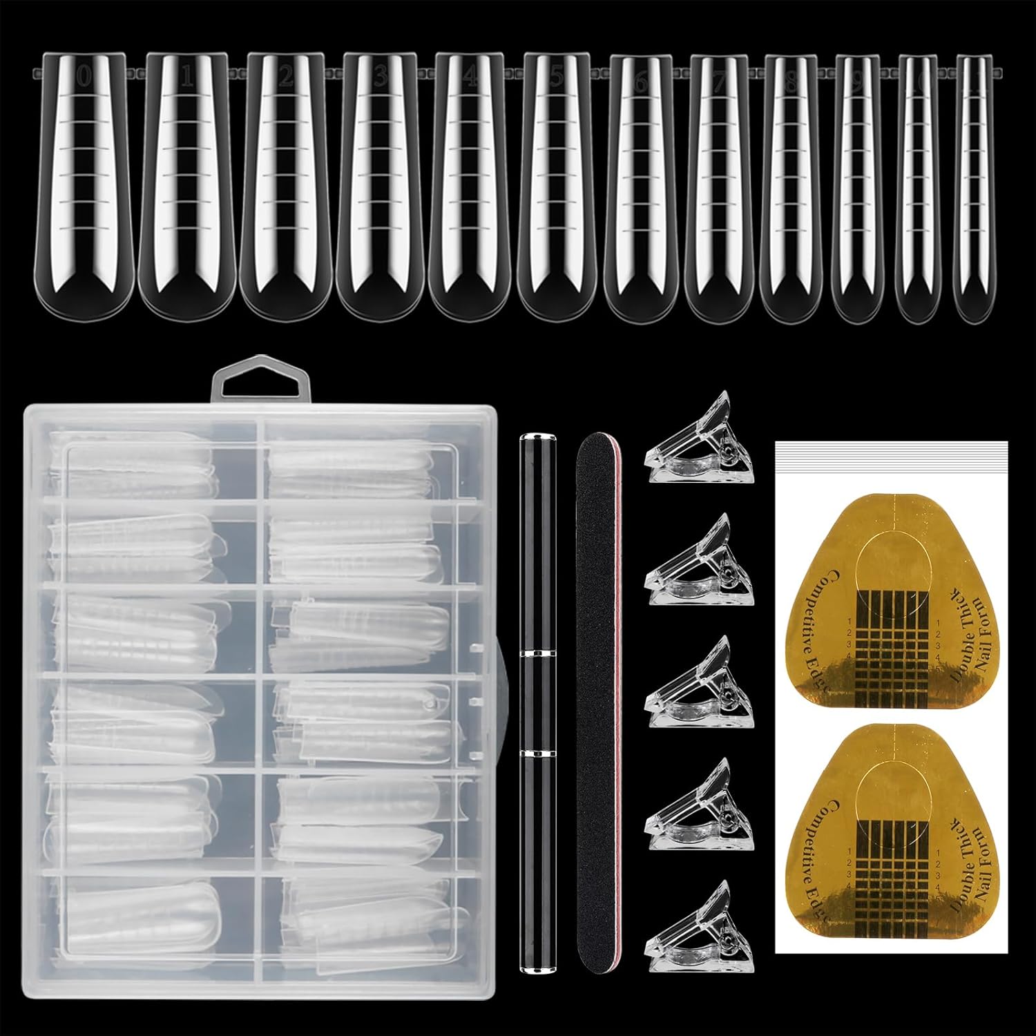 Lionvison poly gel nail forms set front view