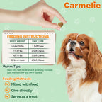 Carmelie 200 count dog flea preventative supplement container top angled view